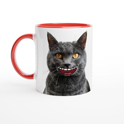 Taza Bicolor con Impresión de Gato "Sonrisa Cartoon" Michilandia