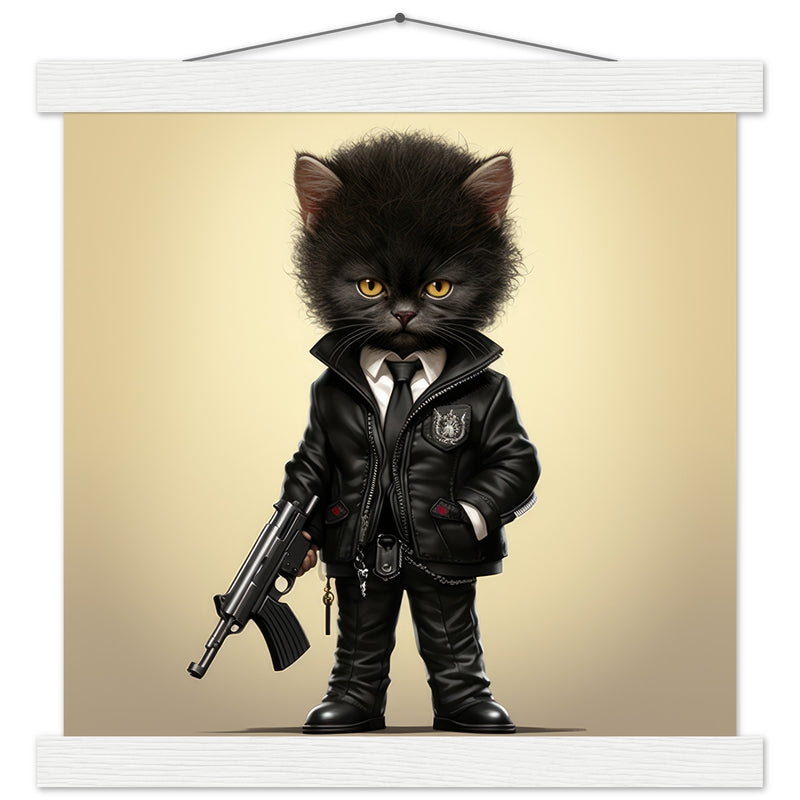 Póster semibrillante de gato con colgador "Michi Jules Winnfield" Gelato