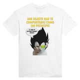 Camiseta Unisex Estampado de Gato "Príncipe Saiyajin Felino" Michilandia | La tienda online de los fans de gatos