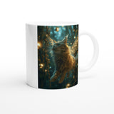 Taza Blanca con Impresión de Gato "Fantasía Felina" Michilandia | La tienda online de los fans de gatos