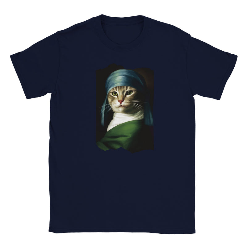 Camiseta Junior Unisex Estampado de Gato "Retrato Renacentista" Michilandia | La tienda online de los fans de gatos