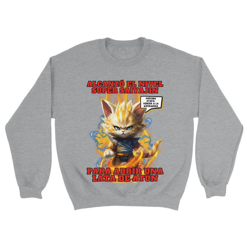 Sudadera unisex estampado de gato "Super Saiyajin Felino" Michilandia | La tienda online de los amantes de gatos