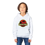 Sudadera con capucha júnior estampado de gato "Jurassic Purrk" Michilandia | La tienda online de los fans de gatos