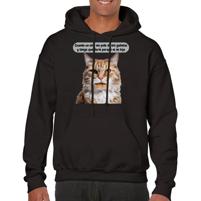 Sudadera con capucha unisex estampado de gato 