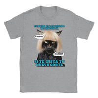 Camiseta unisex estampado de gato "El Desastre Peluquero" Sports Grey