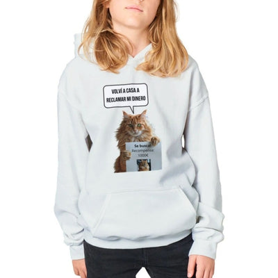 Sudadera con capucha júnior estampado de gato 