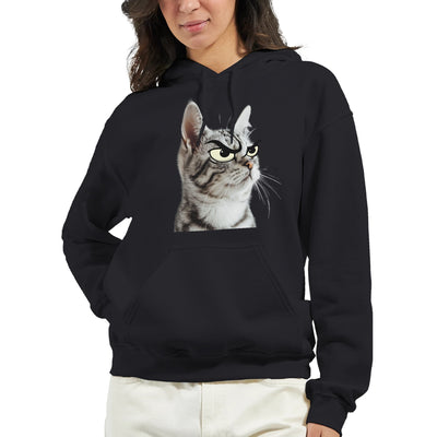 Sudadera con Capucha Unisex Estampado de Gato 