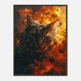 Póster Semibrillante de Gato con Marco Metal "Mirada Explosiva" Michilandia | La tienda online de los fans de gatos