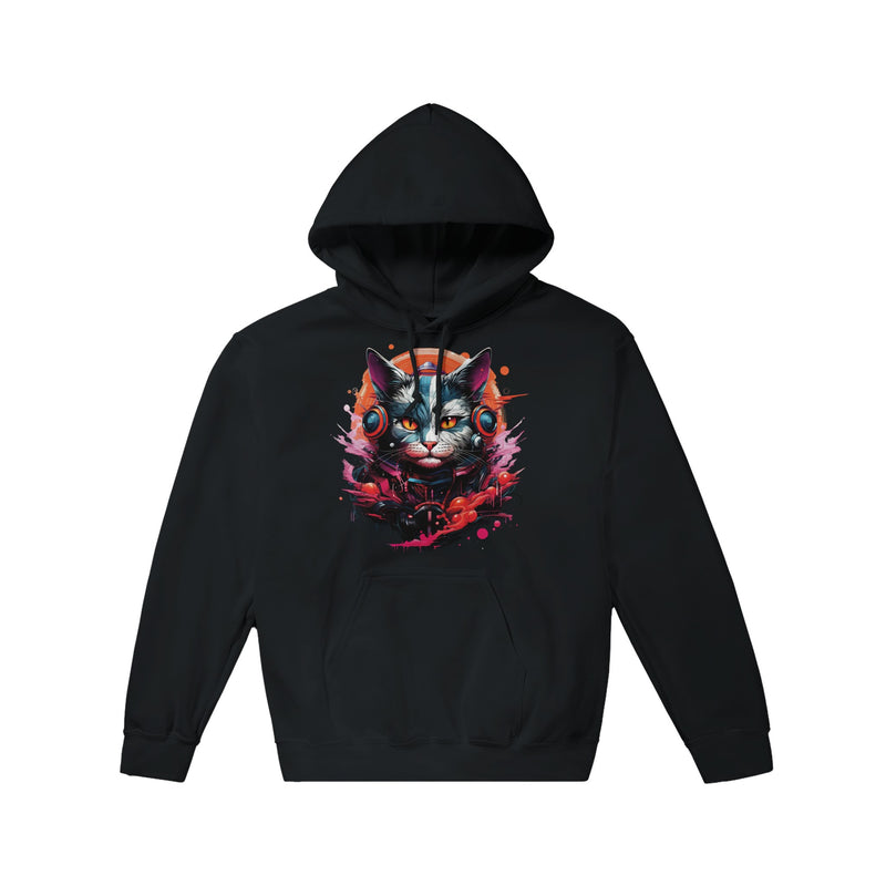 Sudadera con Capucha Unisex Estampado de Gato "Retro Miau" Michilandia | La tienda online de los fans de gatos