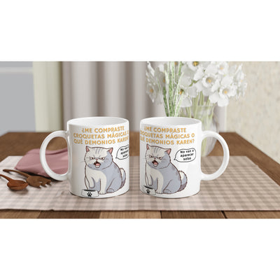 Taza Blanca con Impresión de Gato 