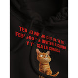 Sudadera con Capucha Unisex Estampado de Gato "Cita Miau" Michilandia | La tienda online de los fans de gatos