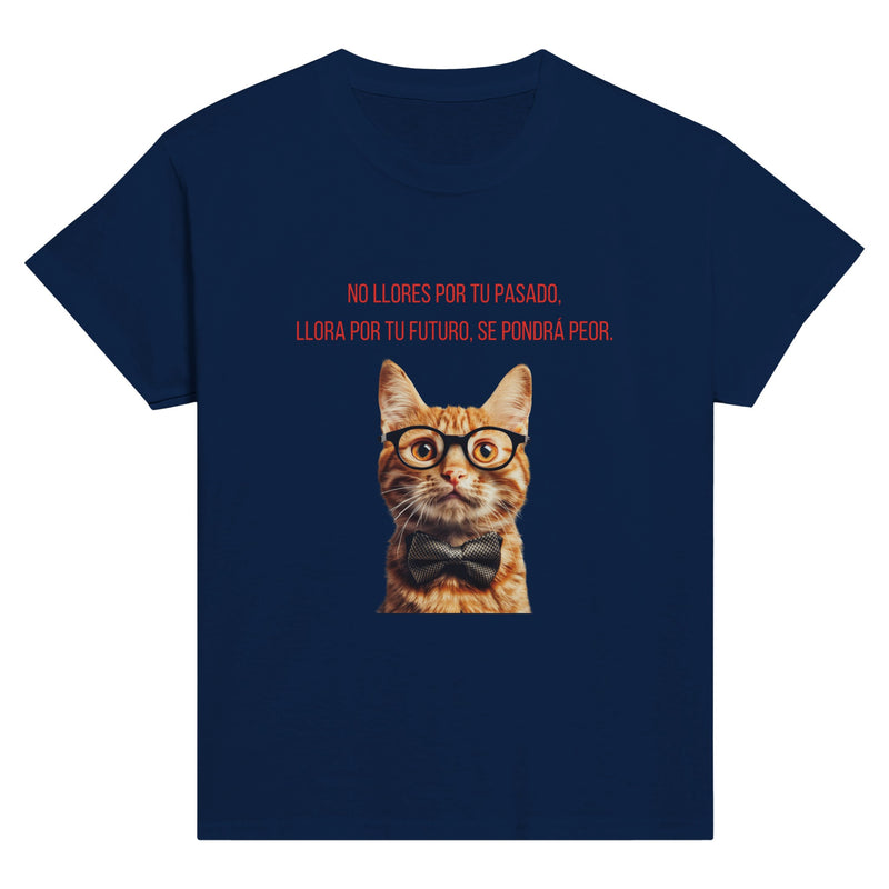 Camiseta Junior Unisex Estampado de Gato "Profecía Peluda" Michilandia