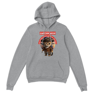 Sudadera con capucha unisex estampado de gato "Capitán Michi" Gelato