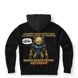 Sudadera deportiva con capucha unisex estampado de gato "Modo Wolverine" Subliminator