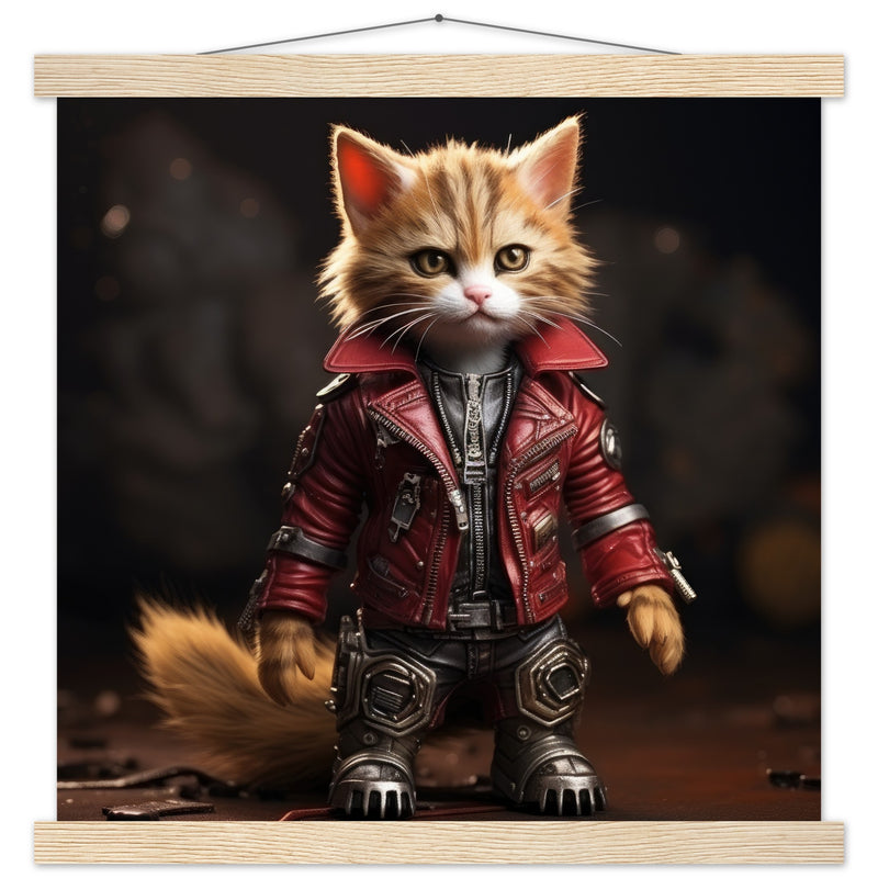 Póster semibrillante de gato con colgador "Michi Star Lord" Gelato