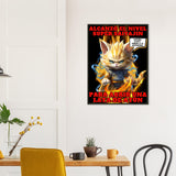 Póster Semibrillante de Gato con Marco Metal "Super Saiyajin Felino" Michilandia | La tienda online de los amantes de gatos