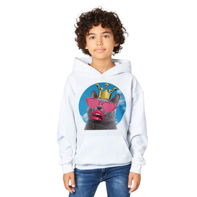 Sudadera con capucha júnior estampado de gato 