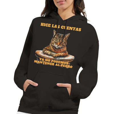 Sudadera con Capucha Unisex Estampado de Gato "Economista Felino" Michilandia | La tienda online de los fans de gatos