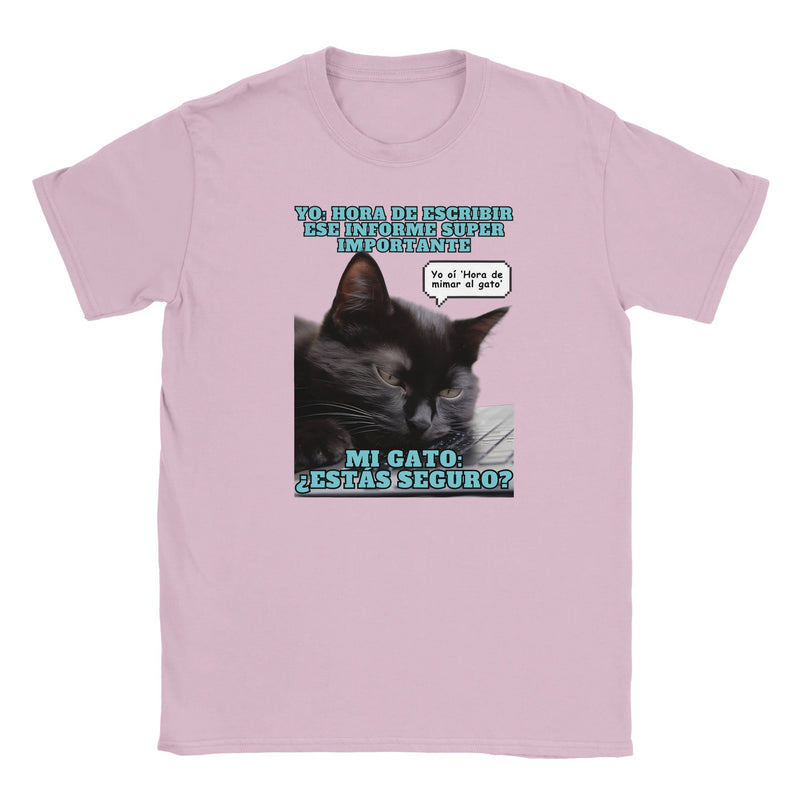 Camiseta Junior Unisex Estampado de Gato "Hora de mimar al gato" Michilandia | La tienda online de los amantes de gatos