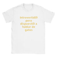 Camiseta unisex estampado de gato "Introvertid@"