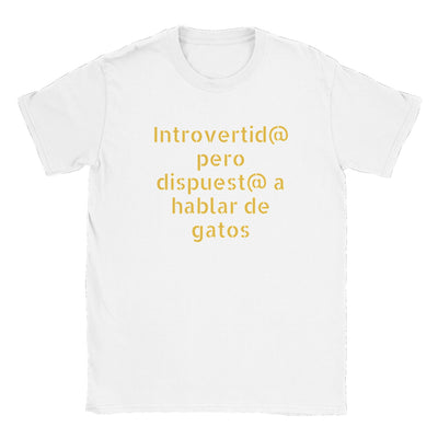 Camiseta unisex estampado de gato "Introvertid@" Gelato