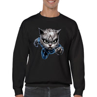 Sudadera unisex estampado de gato "Peludo Plateado Veloz" Gelato