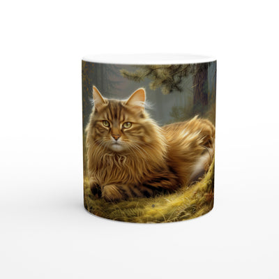 Taza Blanca con Impresión de Gato 