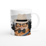 Taza Blanca con Impresión de Gato "Miau Capone" Michilandia | La tienda online de los fans de gatos