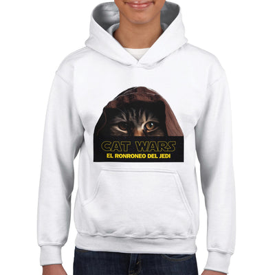 Sudadera con capucha júnior estampado de gato 