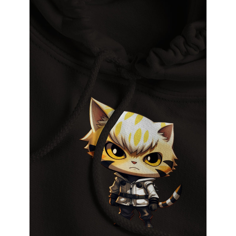 Sudadera con capucha unisex estampado de gato "Gatenos: El Cyborg Felino" Michilandia | La tienda online de los amantes de gatos