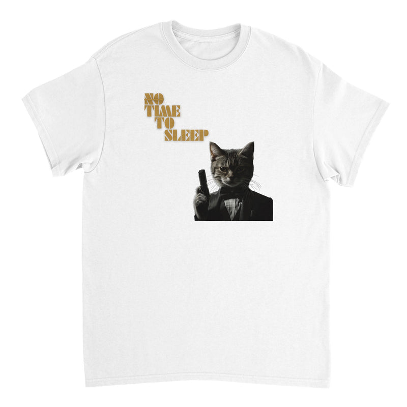 Camiseta Unisex Estampado de Gato "Bond, James Miau" Michilandia | La tienda online de los fans de gatos