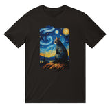 Camiseta unisex estampado de gato "Michi en la Noche Estrellada" Michilandia | La tienda online de los fans de gatos