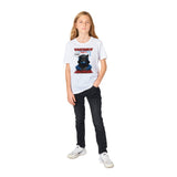 Camiseta júnior unisex estampado de gato "Hambre Mortal"