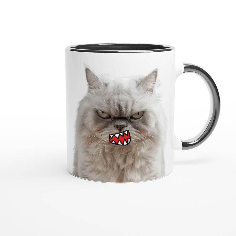 Taza Biclor con Impresión de Gato "Miau de Rabia" Michilandia