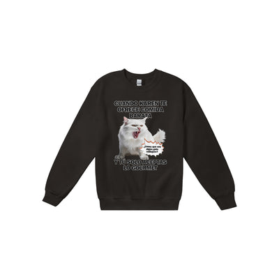 Sudadera Unisex Estampado de Gato "Gourmet Indignado" Michilandia | La tienda online de los fans de gatos