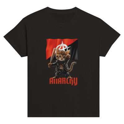 Camiseta Junior Unisex Estampado de Gato "Miaunarchy Biker" Michilandia