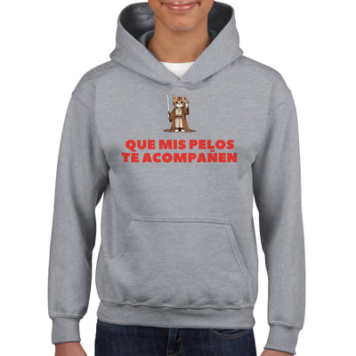 Sudadera con capucha júnior estampado de gato "Pelos Jedi" Michilandia | La tienda online de los fans de gatos