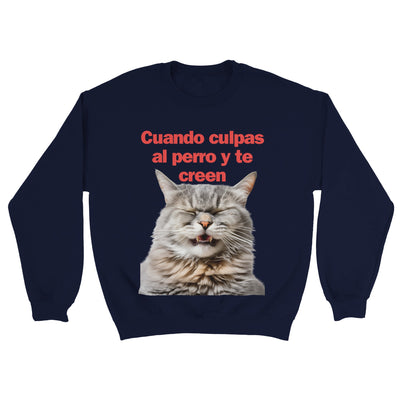 Sudadera Unisex Estampado de Gato "Risa Culpable" Michilandia | La tienda online de los fans de gatos