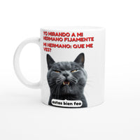 Taza Blanca con Impresión de Gato 