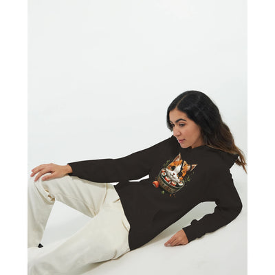 Sudadera con Capucha Unisex Estampado de Gato "Sushi y Ronroneos" Michilandia | La tienda online de los fans de gatos