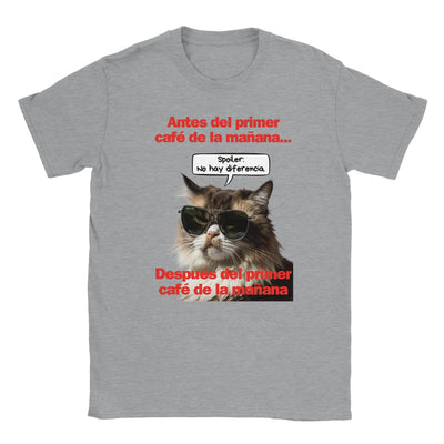 Camiseta unisex estampado de gato "Amanecer Grumpy" Michilandia | La tienda online de los fans de gatos