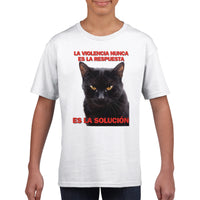 Camiseta Junior Unisex Estampado de Gato 