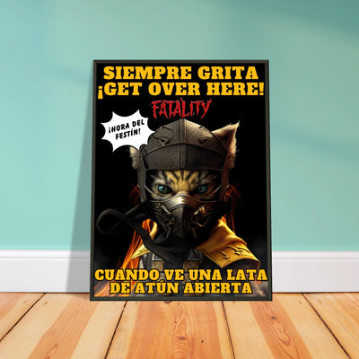 Póster Semibrillante de Gato con Marco Metal 