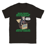 Camiseta unisex estampado de gato "Misión de Michi Snake" Negro