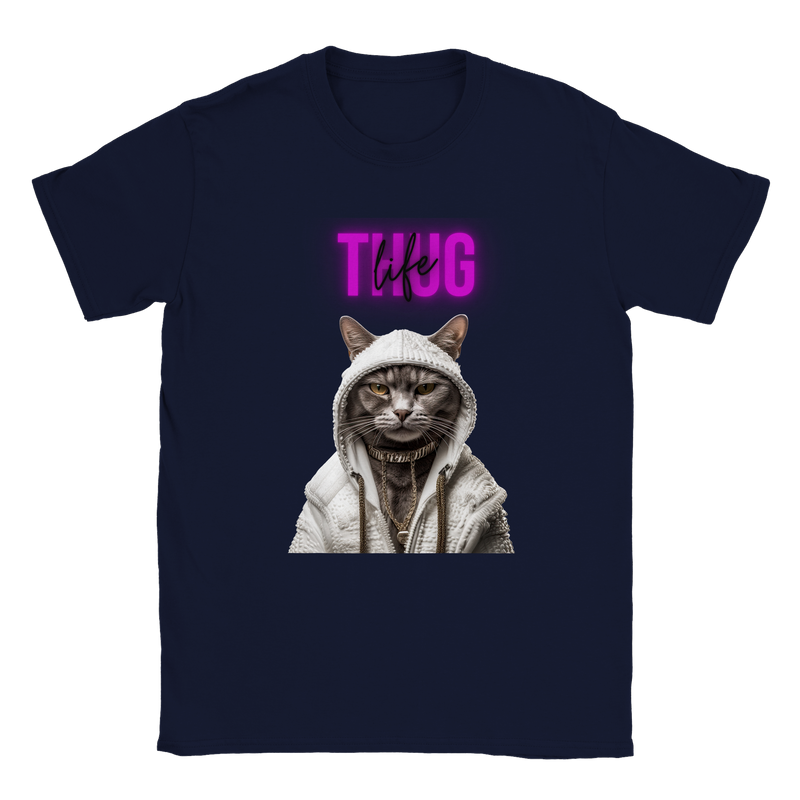 Camiseta unisex estampado de gato "Thug life" Gelato