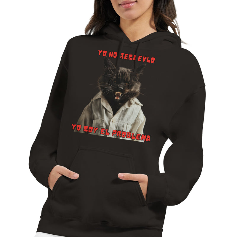 Sudadera con Capucha Unisex Estampado de Gato "Soy el Problema" Michilandia | La tienda online de los fans de gatos