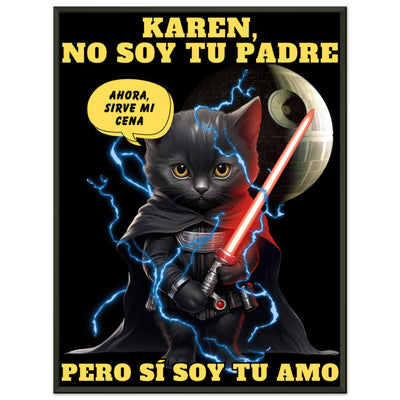 Póster Semibrillante de Gato con Marco Metal 