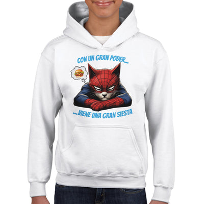 Sudadera con capucha júnior estampado de gato 