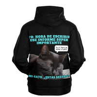 Sudadera deportiva con capucha unisex estampado de gato "Hora de mimar al gato" Subliminator