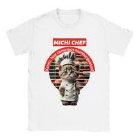Camiseta unisex estampado de gato "Michi chef" Gelato
